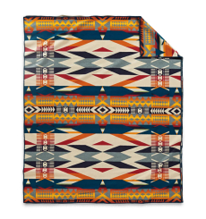 Pendleton Jacquard Unnapped Robe Fire Legend Sunset front Size: 163x203 cm