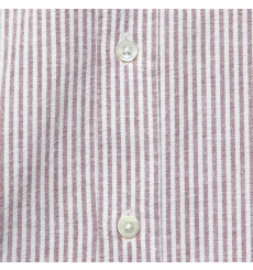 Portuguese Flannel Belavista Stripe Shirt Bordeaux - Front