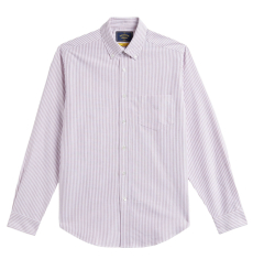 Portuguese Flannel Belavista Stripe Shirt Bordeaux - Front