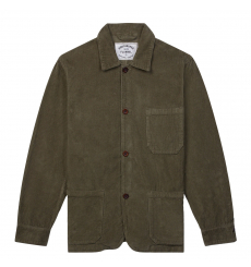 Portuguese Flannel Labura Cotton-Corduroy Overshirt Olive front
