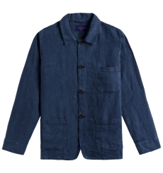 Portuguese Flannel Labura Linen Jacket Navy