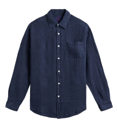 Portuguese Flannel Linen Shirt Navy