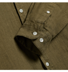 Portuguese Flannel Linen Shirt Olive