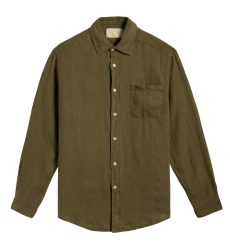 Portuguese Flannel Linen Shirt Olive