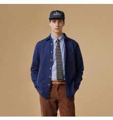 Portuguese Flannel Teca Cotton-Flannel Shirt Navy front