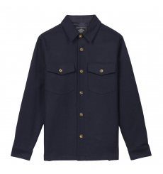 Portuguese Flannel Wool Field Overshirt Navy front