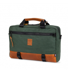  Topo Designs Commuter Briefcase Heritage Olive Canvas/Brown Leather