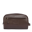 Barbour Leather Wash Bag Dark Brown front