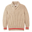 Filson Bristol Shawl Neck Sweater Oatmeal Heather/Flame front