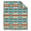 Pendleton Chief Joseph Jacquard Blanket Robe Aqua front Size: 163x203 cm