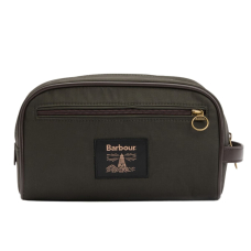 Barbour Wax Washbag Olive/Beacon