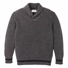 Filson Bristol Shawl Neck Sweater Grey Heather/Dark Charcoal