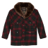 Filson Lined Mackinaw Wool Packer Coat Burgundy/Dark Olive Plaid