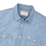 Filson Chambray CPO Shirt Light Indigo Chambray front close-up