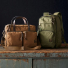 Filson Dryden Briefcase Whiskey with Dryden Backpack otter Green
