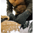 Filson Full Finger Knit Gloves Charcoal in the snow