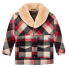 Filson Lined Mackinaw Wool Packer Coat Loden Red/Cream/Blue Plaid front