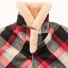 Filson Lined Mackinaw Wool Packer Coat Loden Red/Cream/Blue Plaid Sheepskin-shearling shawl collar extends to ear-height