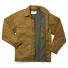 Filson Lined Tin Cloth Cruiser Jacket Dark Tan front open