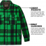 Filson Mackinaw Jac Shirt Acid Green/Black Heritage Plaid features