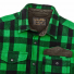 Filson Mackinaw Jac Shirt Acid Green/Black Heritage Plaid front close-up