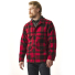 Filson Mackinaw Wool Cruiser Jacket Red Black wearing front