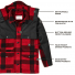 Filson Mackinaw Wool Double Coat Red Black Classic Plaid features
