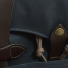 Filson Rugged Twill Original Briefcase Navy storm flap with bridle leather snap tab closure