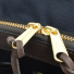 Filson Rugged Twill Original Briefcase Navy two-way brass zipper with leather pulls