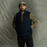 Filson Spokane Insulated Work Vest Navy wearing front