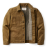 Filson Tin Cloth Short Lined Cruiser Jacket Dark Tan front open