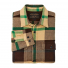 Filson Vintage Flannel Work Shirt Tan Green Coffee folded