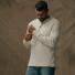 Waffle Knit Henley Sand lookbook