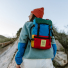 Topo Designs Rover Pack - Mini Blue/Red/Forest Carrying