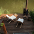 Weltevree Sheepscoat White lifestyle on terrace