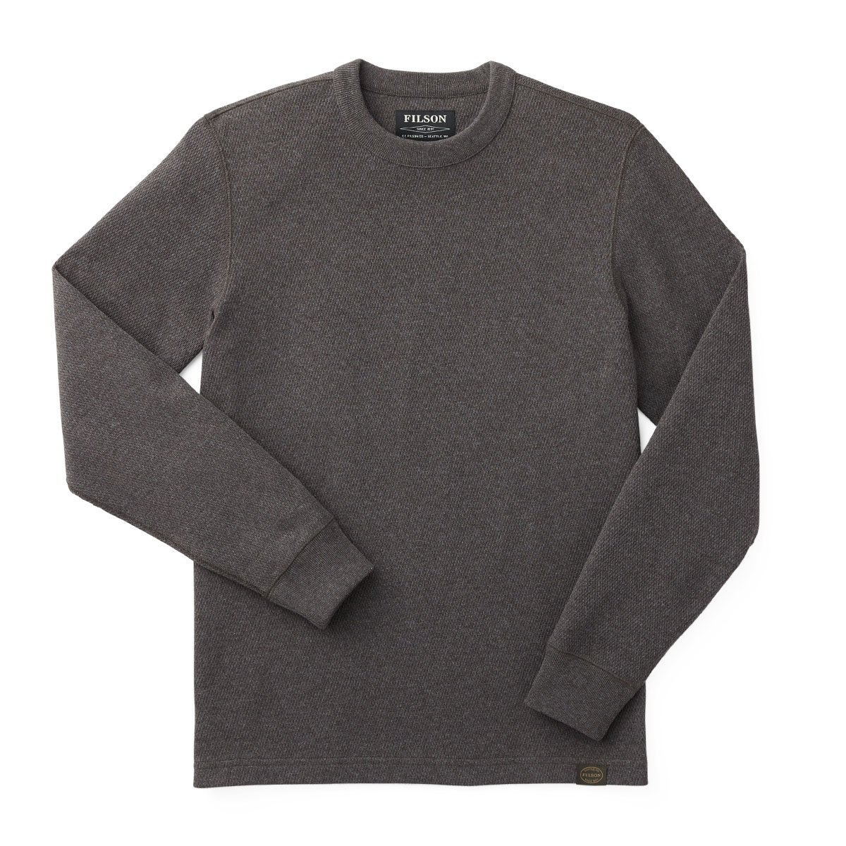 Filson Waffle Knit Thermal Crew Charcoal, an ideal shirt in cold