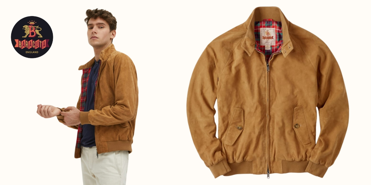 Baracuta G9 Suede Jacket Tobacco, classic stylish jacket