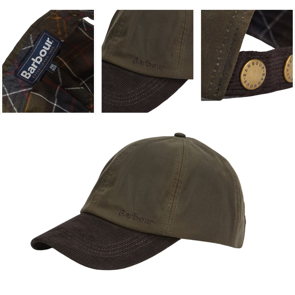 Barbour Ashby Cap Olive/Brown &ndash; perfectly paired with a Barbour wax jacket.