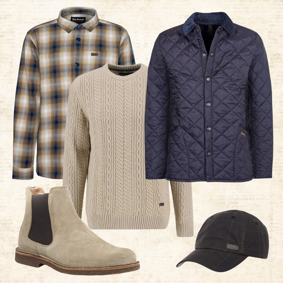 Barbour Lowfen Cable Knit Jumper Stone, How to syle. Barbour Lowfen Cable Knit Jumper Stone, How to syle.