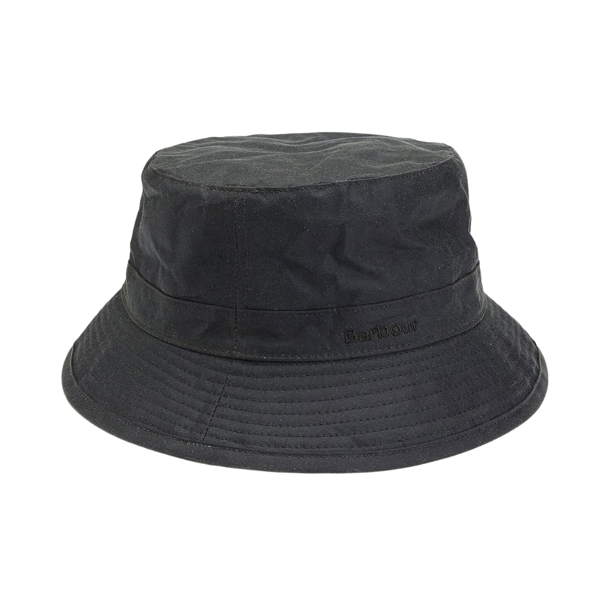 Barbour Wax Bucket Hat Sage, made from durable waxed cotton with a cozy tartan lining