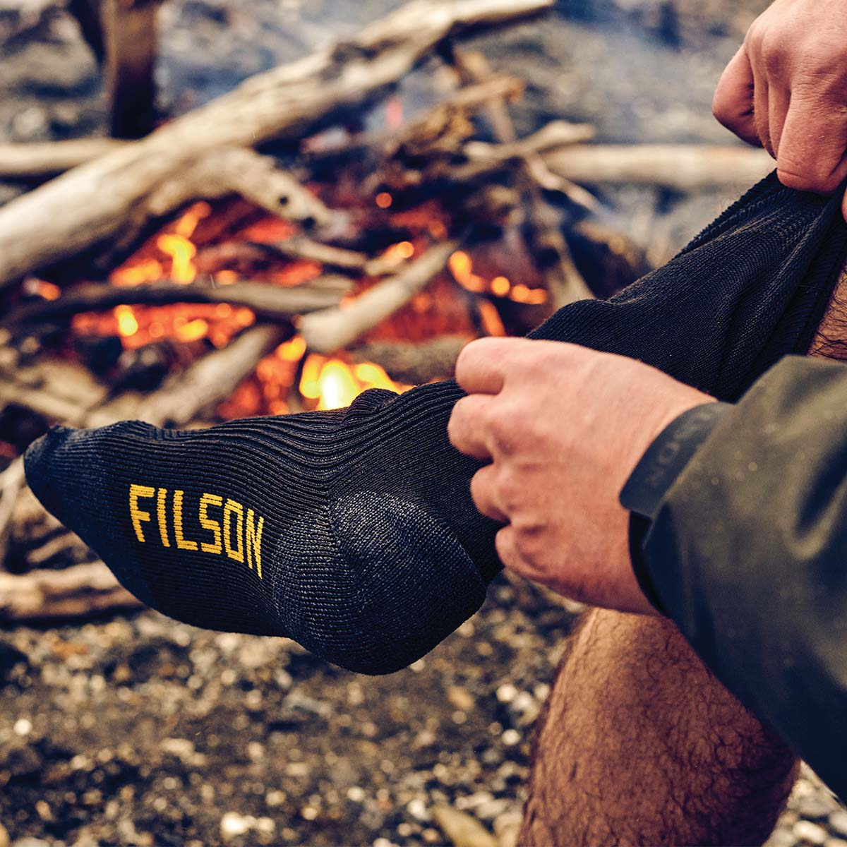 Filson Midweight Technical Boot Socks, Midweight blend of performance and durability.