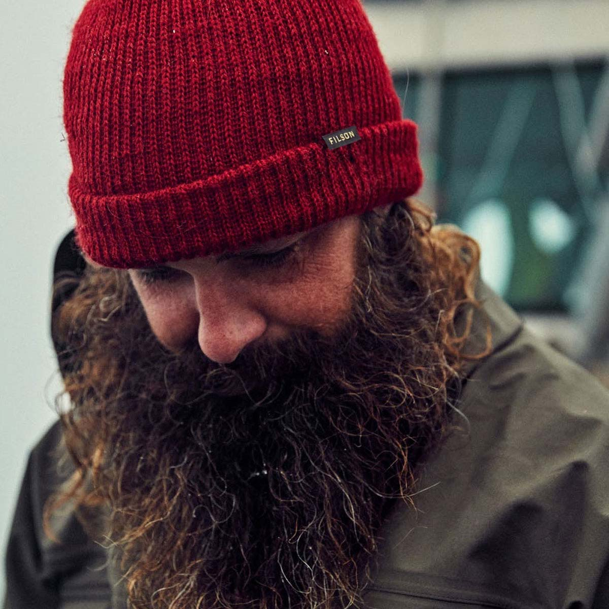 Filson Watch Cap Red, keeps your head and ears warm