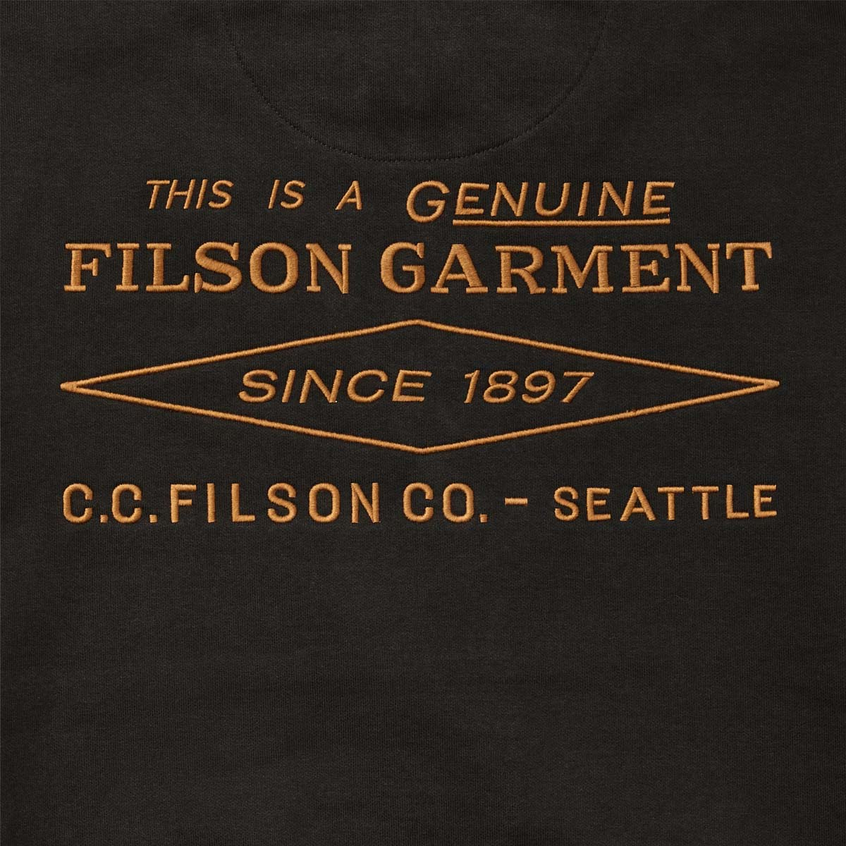 Filson Prospector Embroidered Hoodie Faded Black/Gold Diamond, warm pullover that makes brisk days and cool evenings your favorite kind of weather
