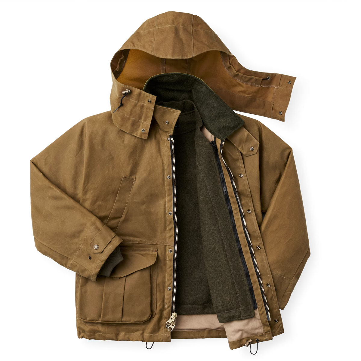Filson Tin Cloth Hood Dark Tan, Rugged, weather-resistant Hood, buttons onto select Filson jackets
