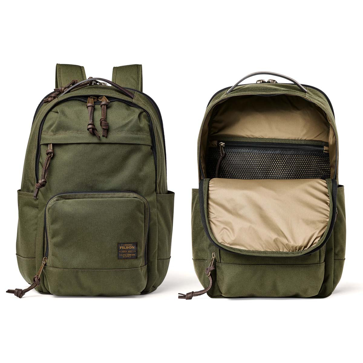 Filson Dryden Backpack Ottergreen, strong backpack with remarkable storage space