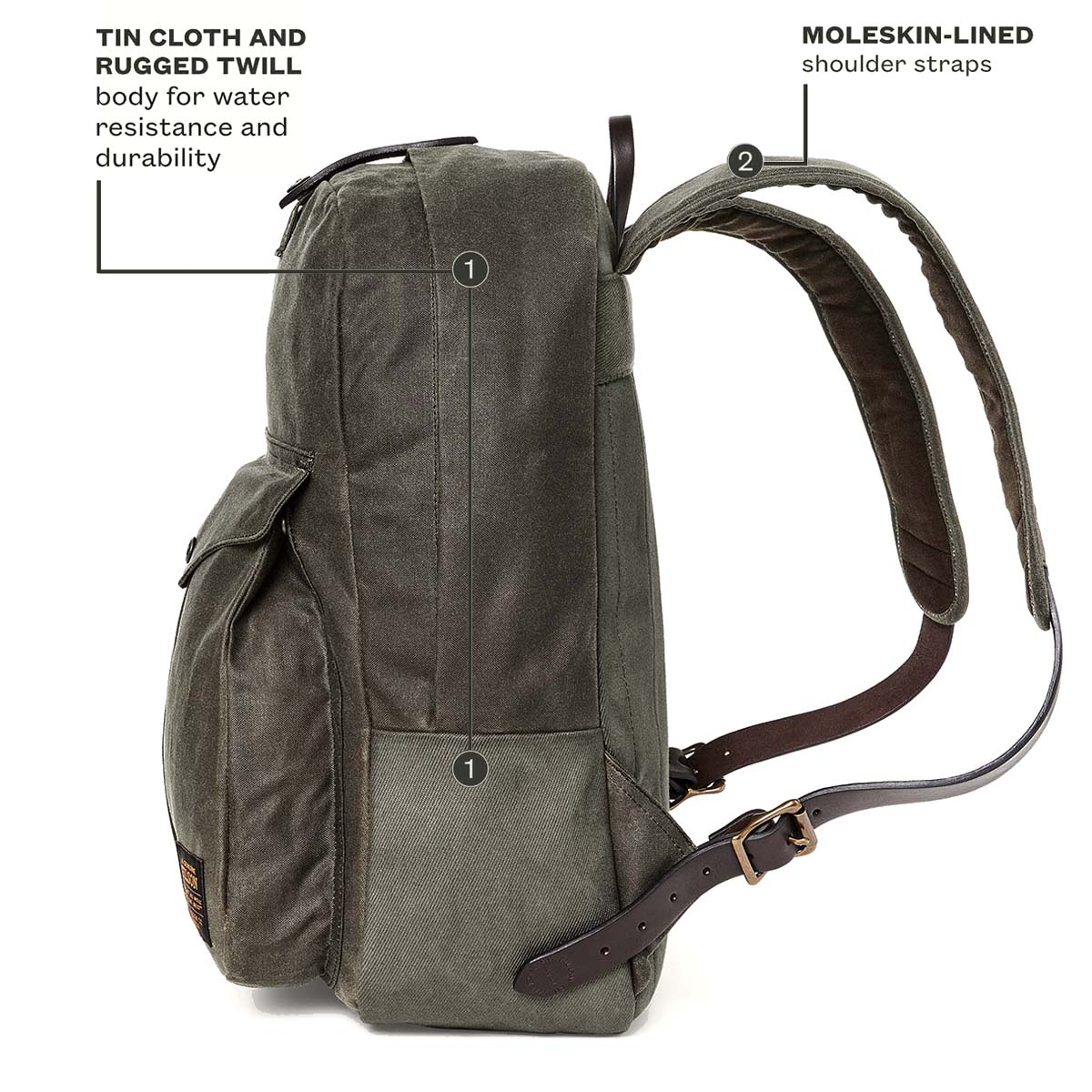 Filson Journeyman Backpack Otter Green backpack with style