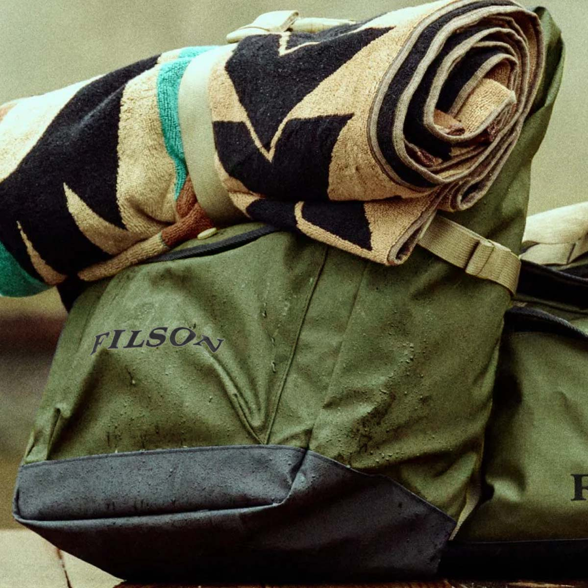 Filson Scout Backpack Olive/Black/Covert, Water-Resistant Roll-Top Backpack for Every Adventure