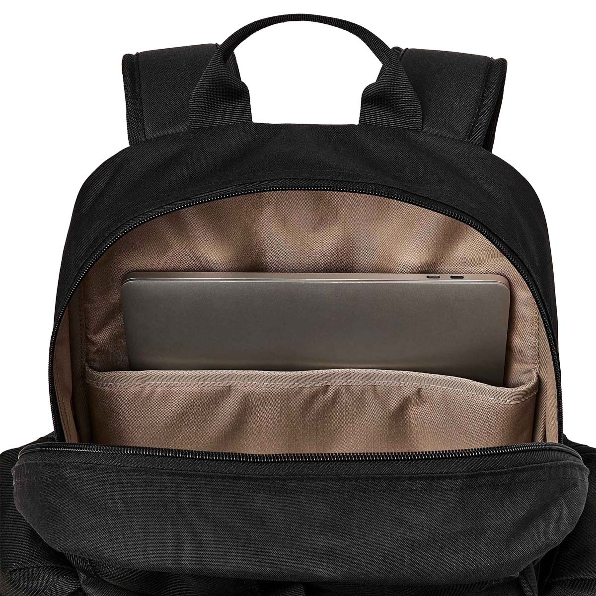 Filson Surveyor 36L Backpack Black, features a padded laptop compartment