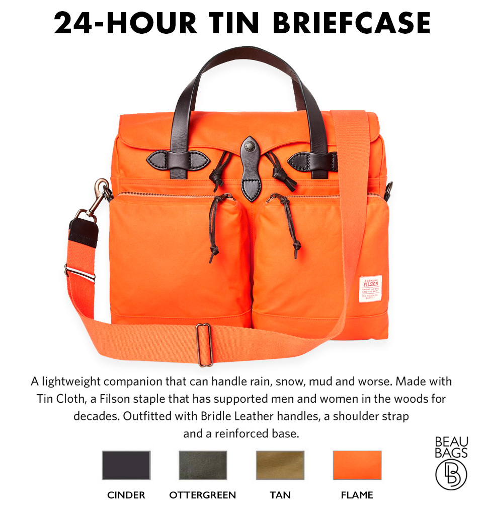 Filson 24-Hour Briefcase Flame-on-the-road