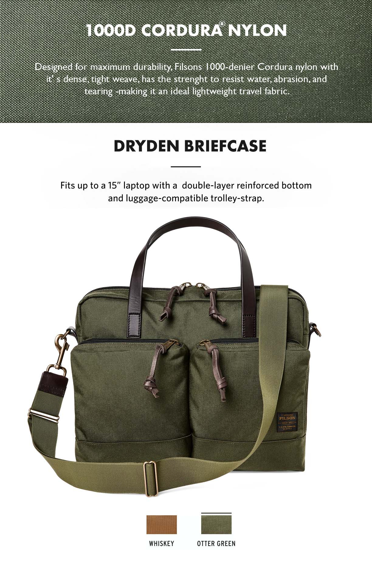 Filson Dryden Briefcase Otter Green Product-information